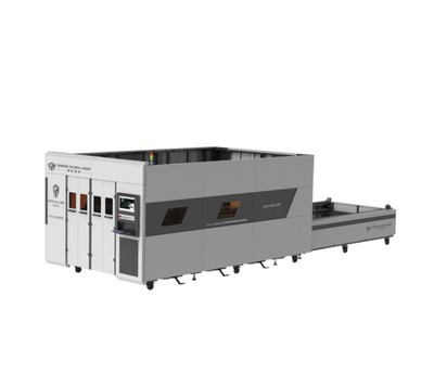 Laser cutting machine with large surrounding exchange table