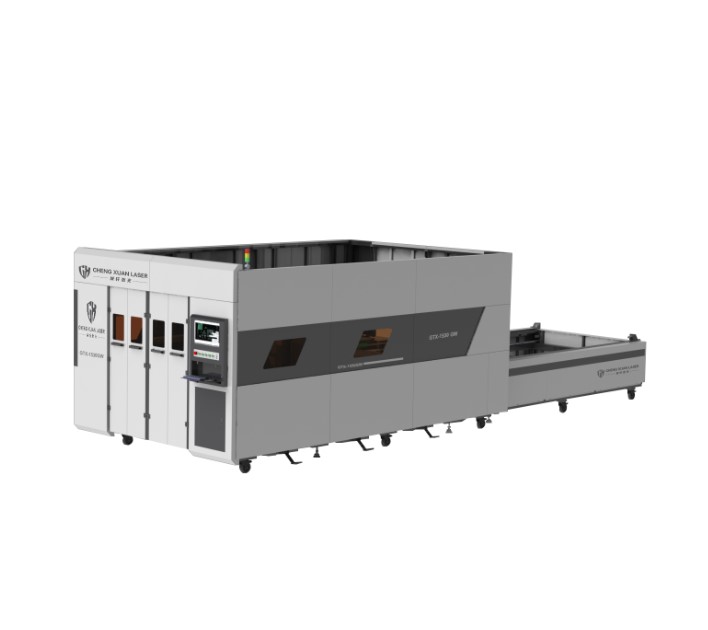 Laser cutting machine with large surrounding exchange table